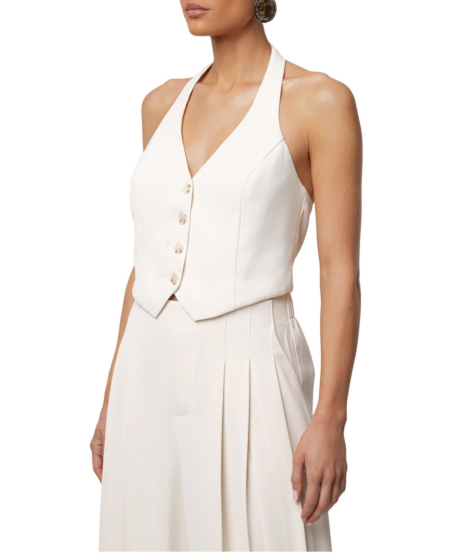 Женский жилет JLUXLABEL Signature Elegance, цвет: Слоновая кость — фото 2