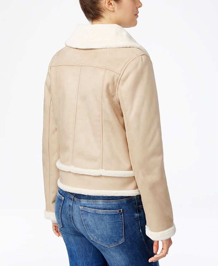 Collection B Faux-Shearling Moto Jacket - Macy's