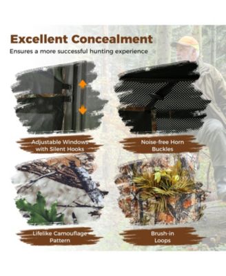 2-6 Person Side-by-Side Hunting Blinds Double One-way See-through Ground Blinds