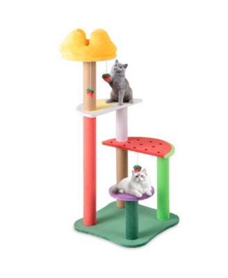 Cat Tree 45 in Multi-Level with Fruit-Shaped Platforms