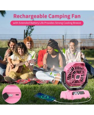 Portable Camping Fan Remote Control Auto Oscillating Outdoor Beach Patio Tent 20000mAh