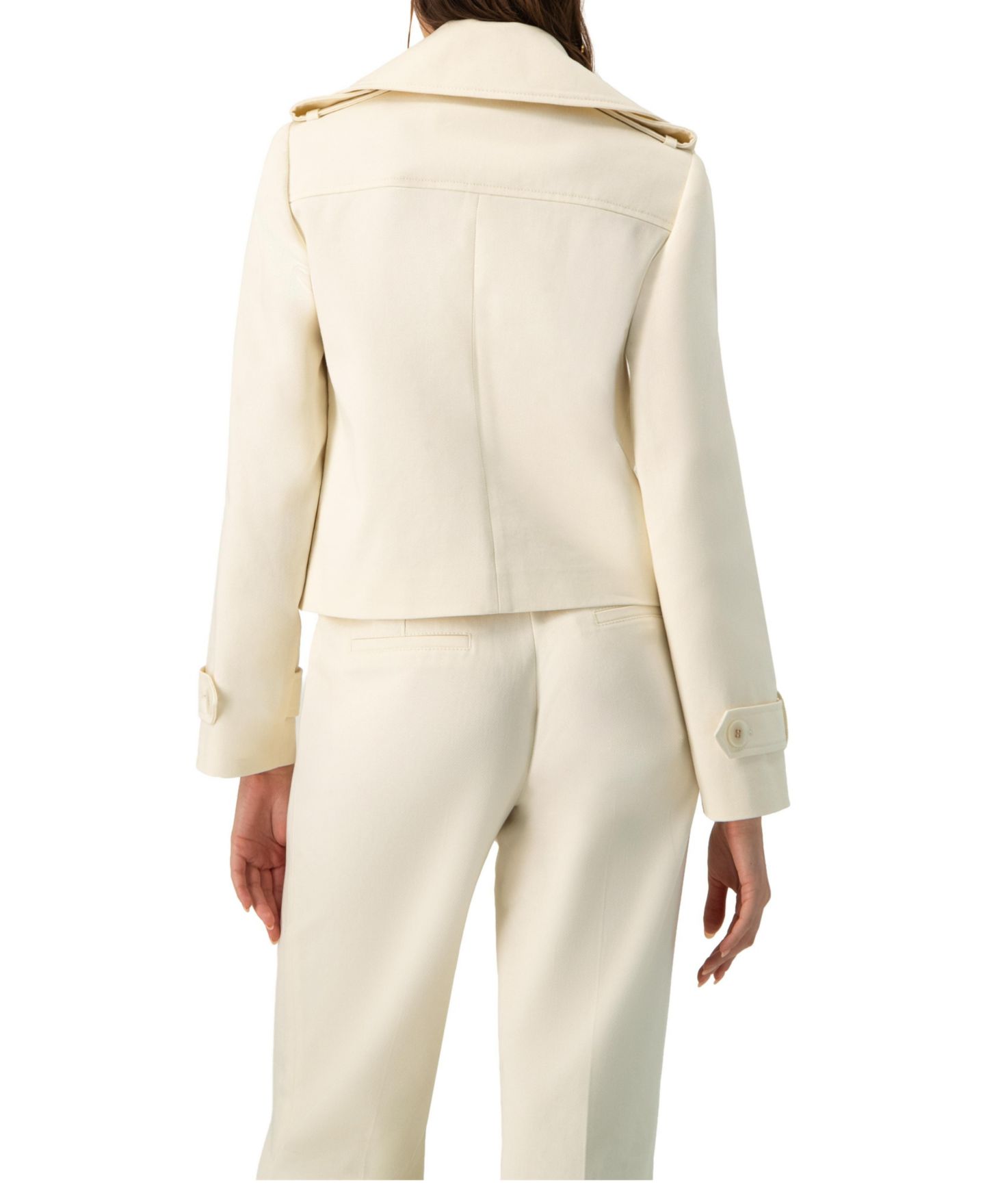 Женское пальто Ivonne Short Cotton Trench, цвет: Слоновая кость — фото 3