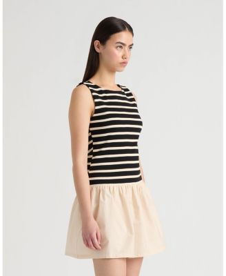 NVLT Women's Twofer Dress with Ruffled Poplin Skirt