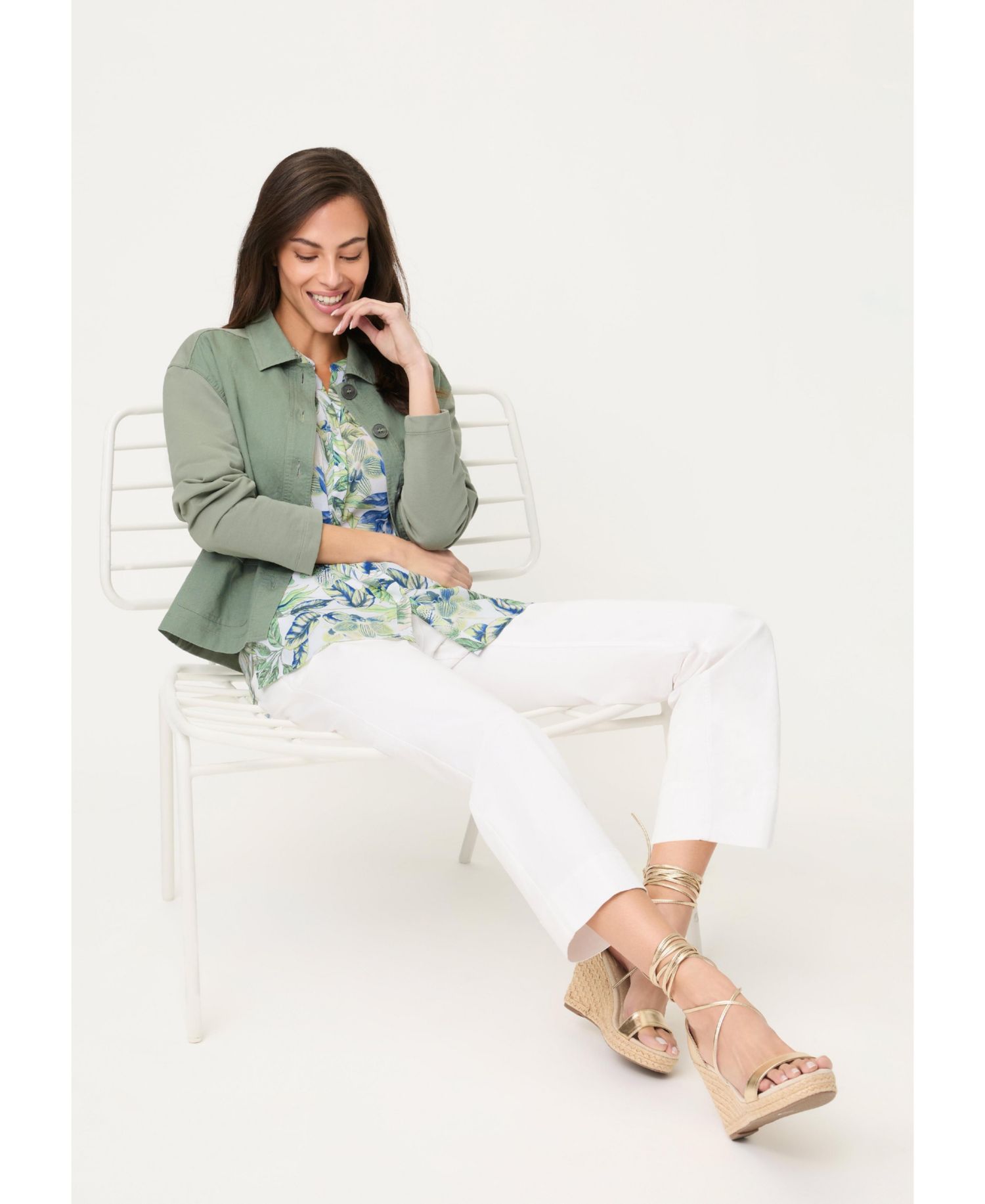 Women's Botanical Print Tunic Shirt