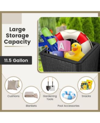 Outdoor Resin Storage Side Table with Removable Lid