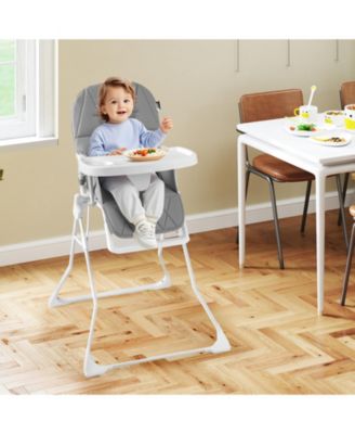 Easy Clean Compact Highchair with Removable Adjustable Tray and PU Seat Cushion
