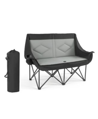 Double Camping Chair for Two 660 lbs with Dual Cup Holders
