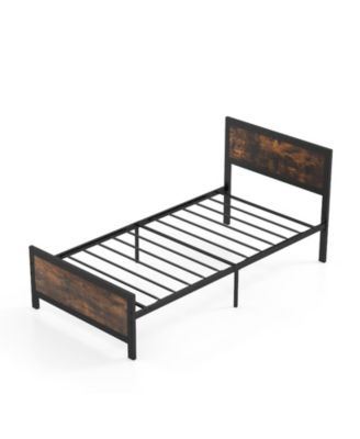 Twin Size Metal Bed Frame with Headboard and Footboard