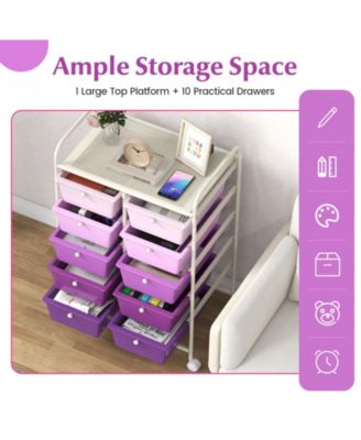 10-Drawer Rolling Storage Cart