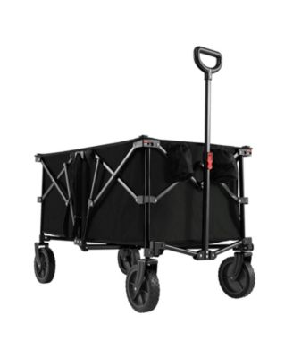 38 Inch 400 LBS Heavy-Duty Collapsible Wagon Cart with Adjustable Handle for Camping Garden