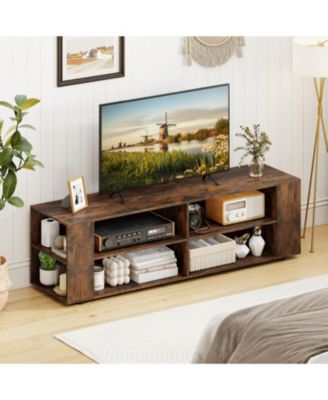 8-Shelf Open Entertainment Center for TVs up to 65 inch