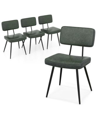 Dining Chairs Set of 4 Width PU Leather Cover Filled Sponge Waterfall Seats