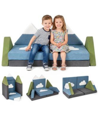 12 Pieces Snow Mountain Theme Toddler Foam Building Fort