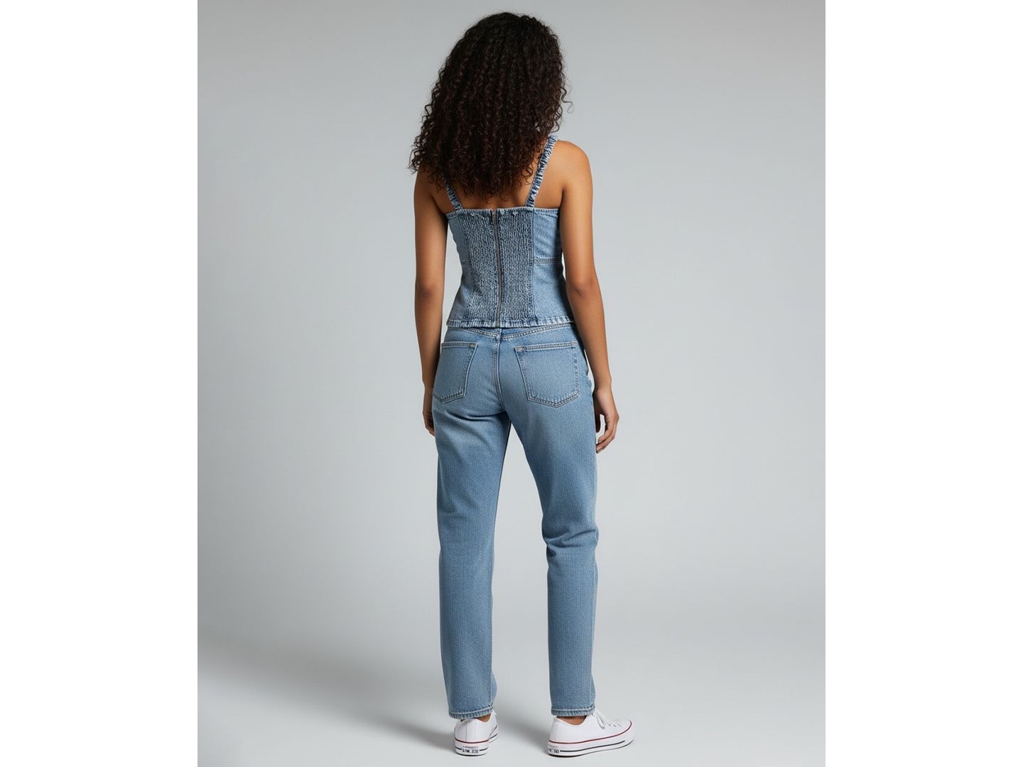 Женский топ Blank NYC Square Neck Sleeveless Cotton Denim, цвет: Weekend Vlog — фото 4