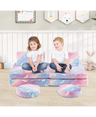 Modular Kids Play Couch Set Glow in the Dark with Portable Handles