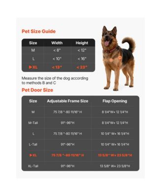 Dog Door for Sliding Glass 91-96 inches XL Flap Aluminum