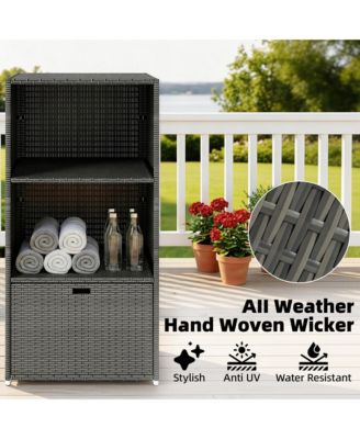 PE Rat Pool Towel Rack with 2 Storage Shelves Basket Mixed