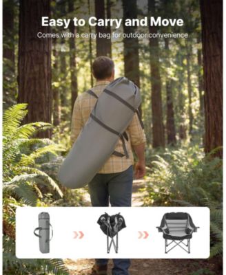 Oversized Padded Camping Chair 450 lbs with Dual Cup Holders