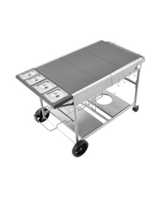 Outdoor Grill Cart 36x23 Inch Tabletop with Spice Containers