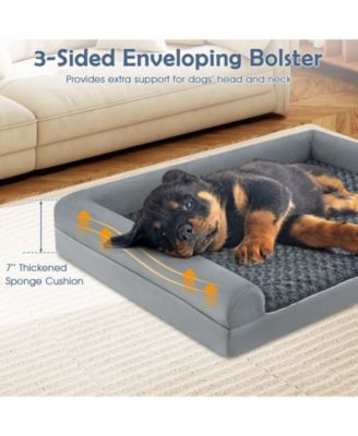 Orthopedic Dog Bed L 44.5x35 in Foam Sofa Removable Cover