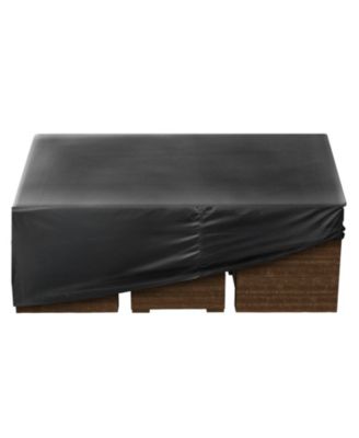 420D Waterproof Square Patio Table Cover with Air Vents, 126 x 126 x 32 inch