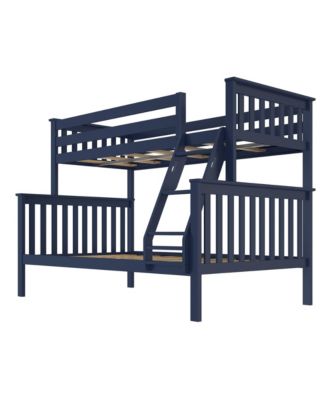 Bunk Bed Twin over Full Size, Solid Wood Bunk Beds with Ladder for Kids