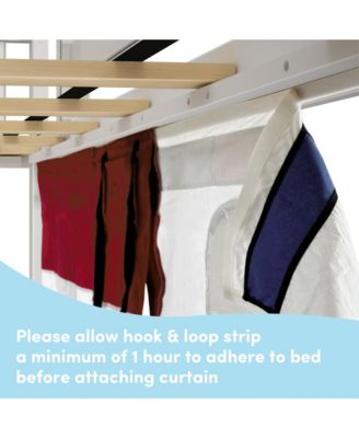 Low Loft With Easy Slide and Firetruck Curtain