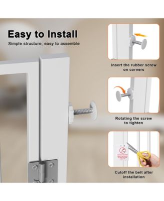 61" Extra Tall Pet Gate, adjustable built-in cat door, pressure mount no drilling, ideal for doorways and kitchen
