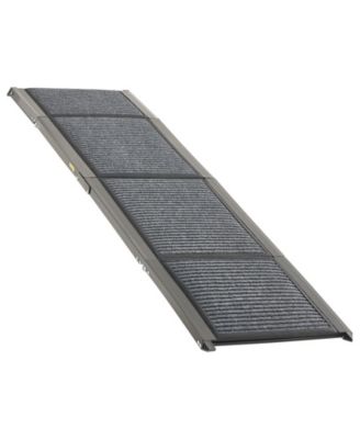 71" Folding Dog Ramp for Cars, SUV and Truck. Non-slip felt surface, supports up to 250lbs, portable design, ideal