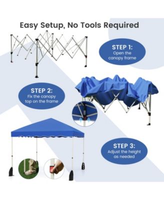 Foldable 10 X 10 Feet Pop up Canopy Tent with Wheeled Bag