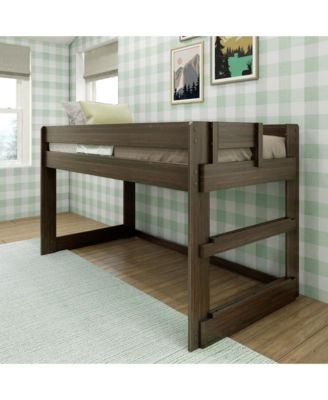 Max and Lily Farmhouse Twin Low Loft Bed, White Wash