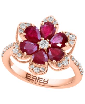 Ruby (2-1/4 ct. t.w.) & Diamond (1/3 ct. t.w.) Ring in 14k Rose Gold