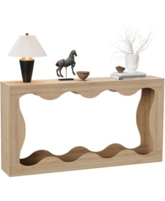 63" Long Farmhouse Console Table with Storage, Narrow Entryway Sofa Table for Hallway, Foyer and Living Room