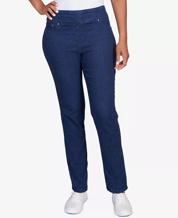 Petite Mid-Rise Pull-On Straight Extra Stretch Denim Pant - thumbnail 5
