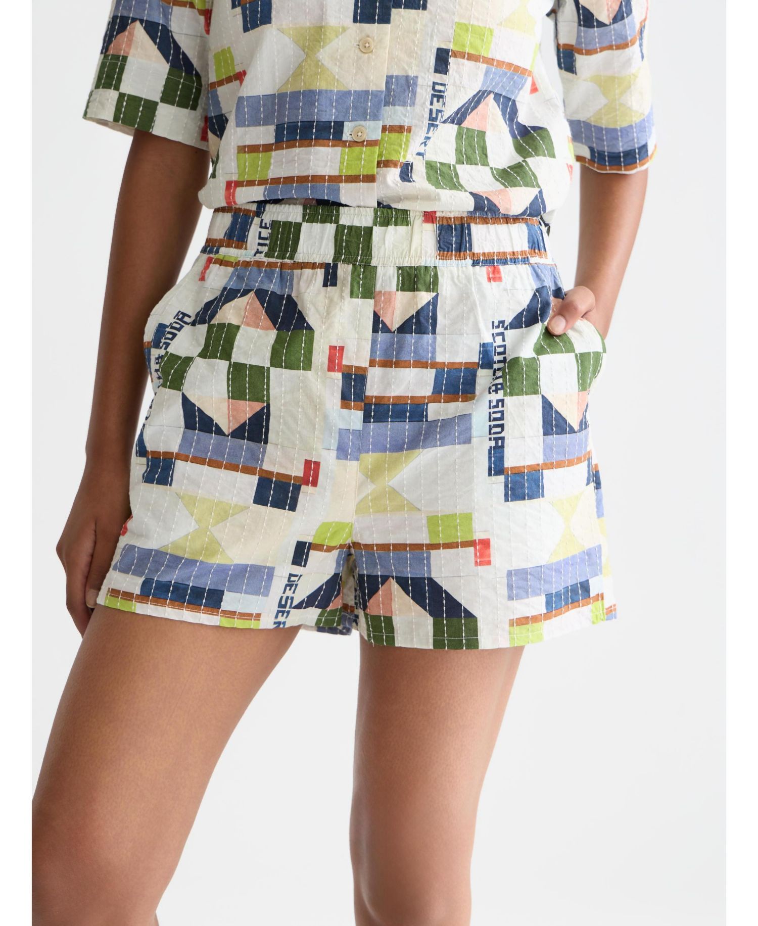 Women's Scotch and Soda Printed and Stitch-Embroidered Shorts
