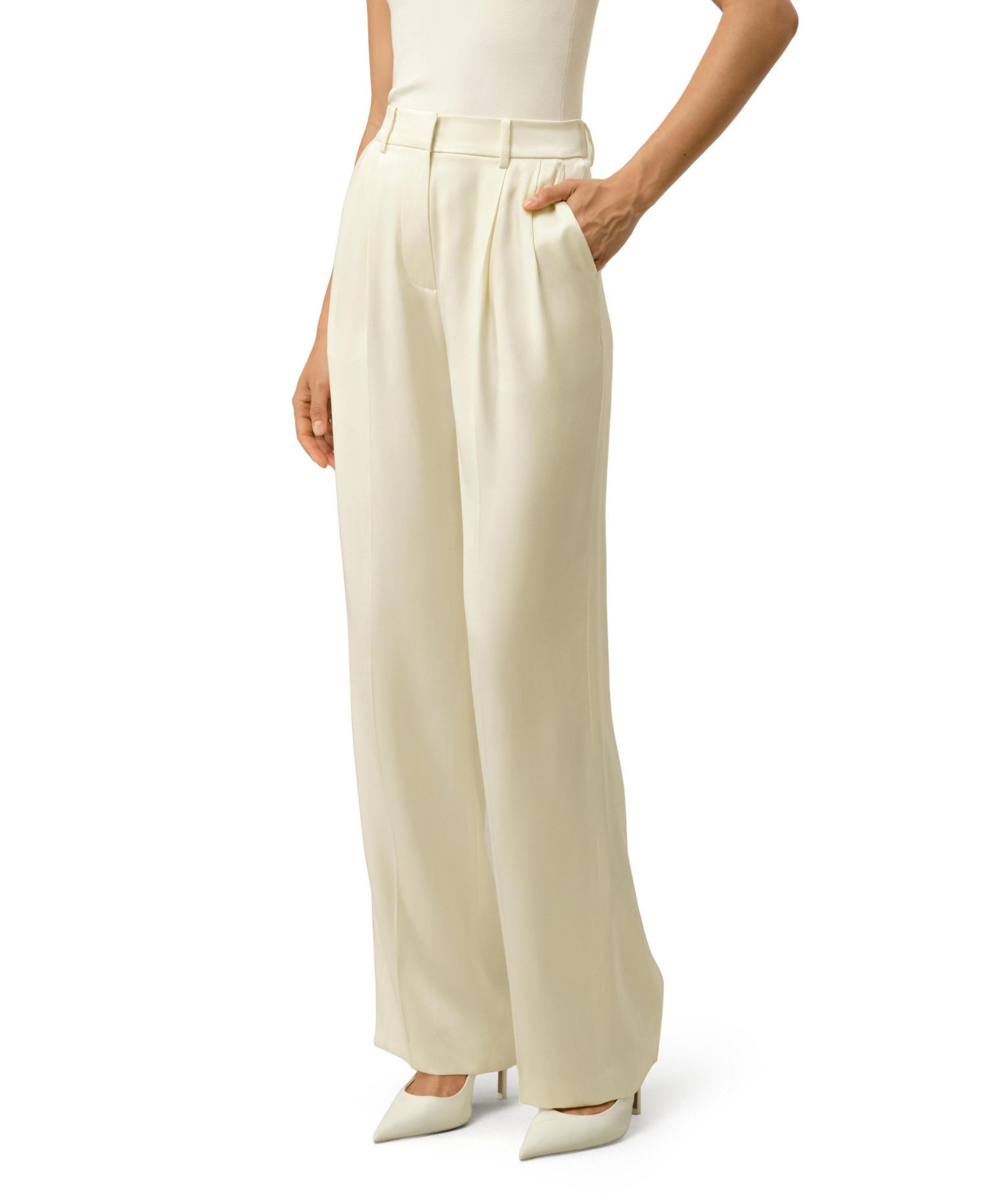 Women's Double-Faced Charmeuse Straight- Leg Pant