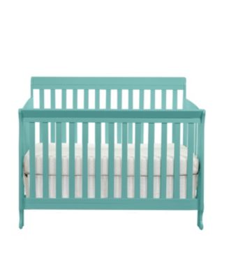 Turquoise 4in1 Convertible Crib Classic Sleigh Design Safe Finish for Baby Nursery