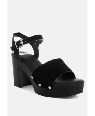 Women's Daniela Genuine Suede Leather High Block Sandals