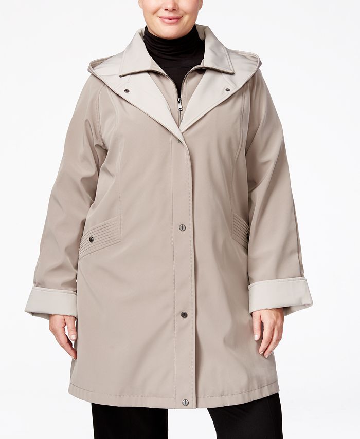 Jones New York Plus Size WaterResistant Hooded Raincoat Macy