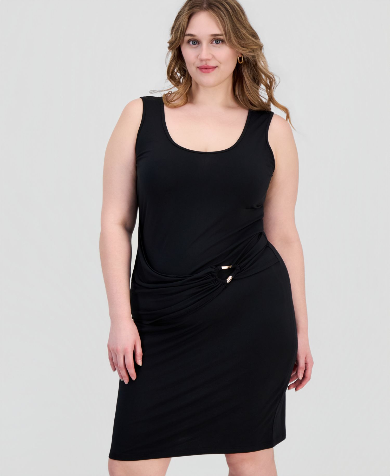 Trendy Plus Size Sash-Belt Bodycon Dress