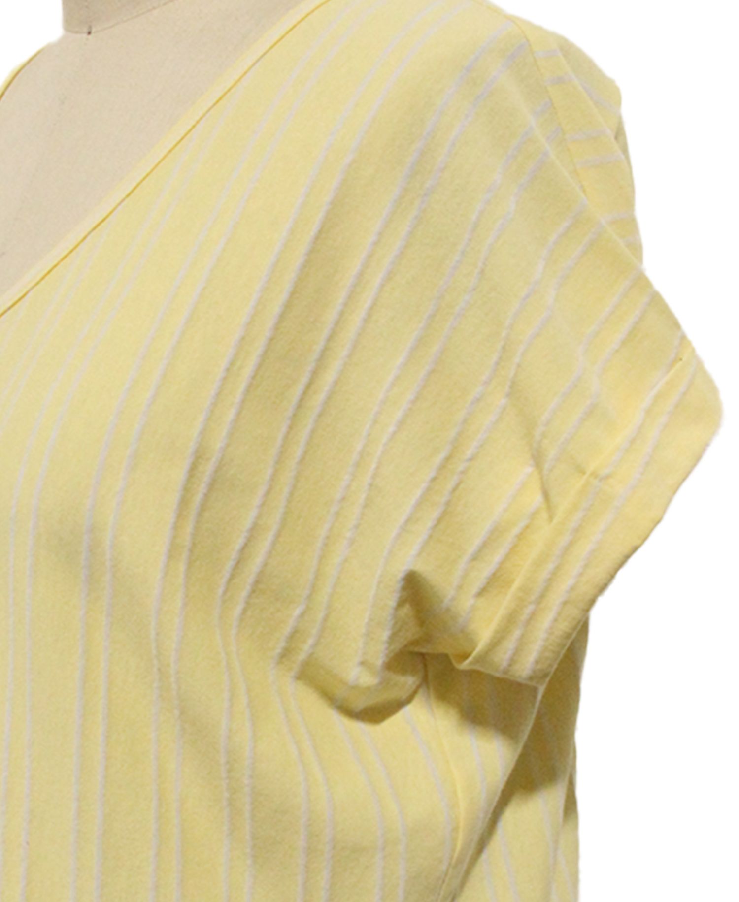 Plus Size Vertical Stripe Rolled-Sleeve Top