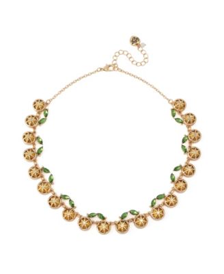 Faux Stone Girl Dinner Lemon Collar Necklace