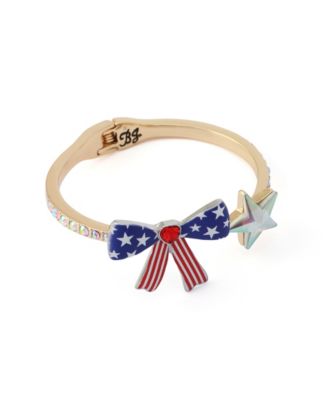 Faux Stone Americana Bow Bangle Bracelet