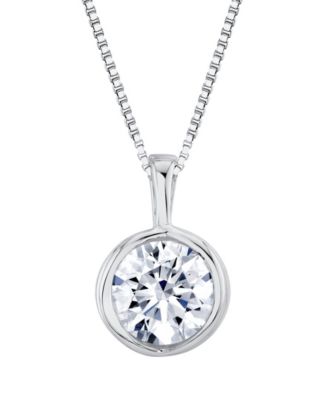 Certified Lab Grown Diamond Pendant Necklace (2 ct. t.w.) in 14k White or Yellow Gold