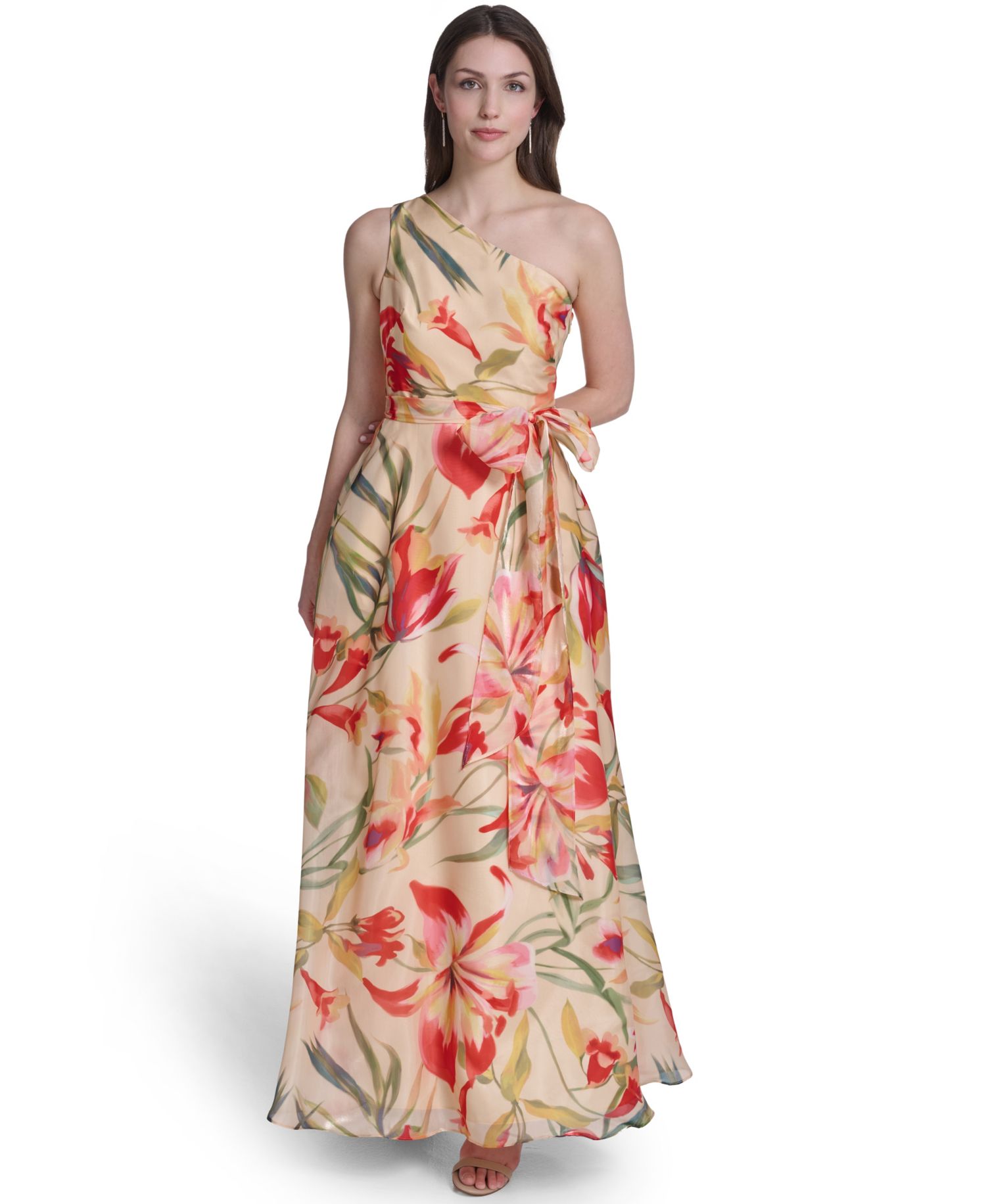Women's One-Shoulder Sleeveless Ball Gown