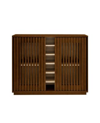 Mid-Century Fluted Liquor Cabinet and Wine Storage