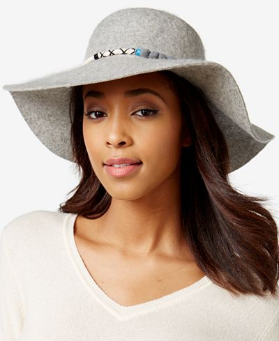 August Hats Vintage Poms Felt Floppy Hat