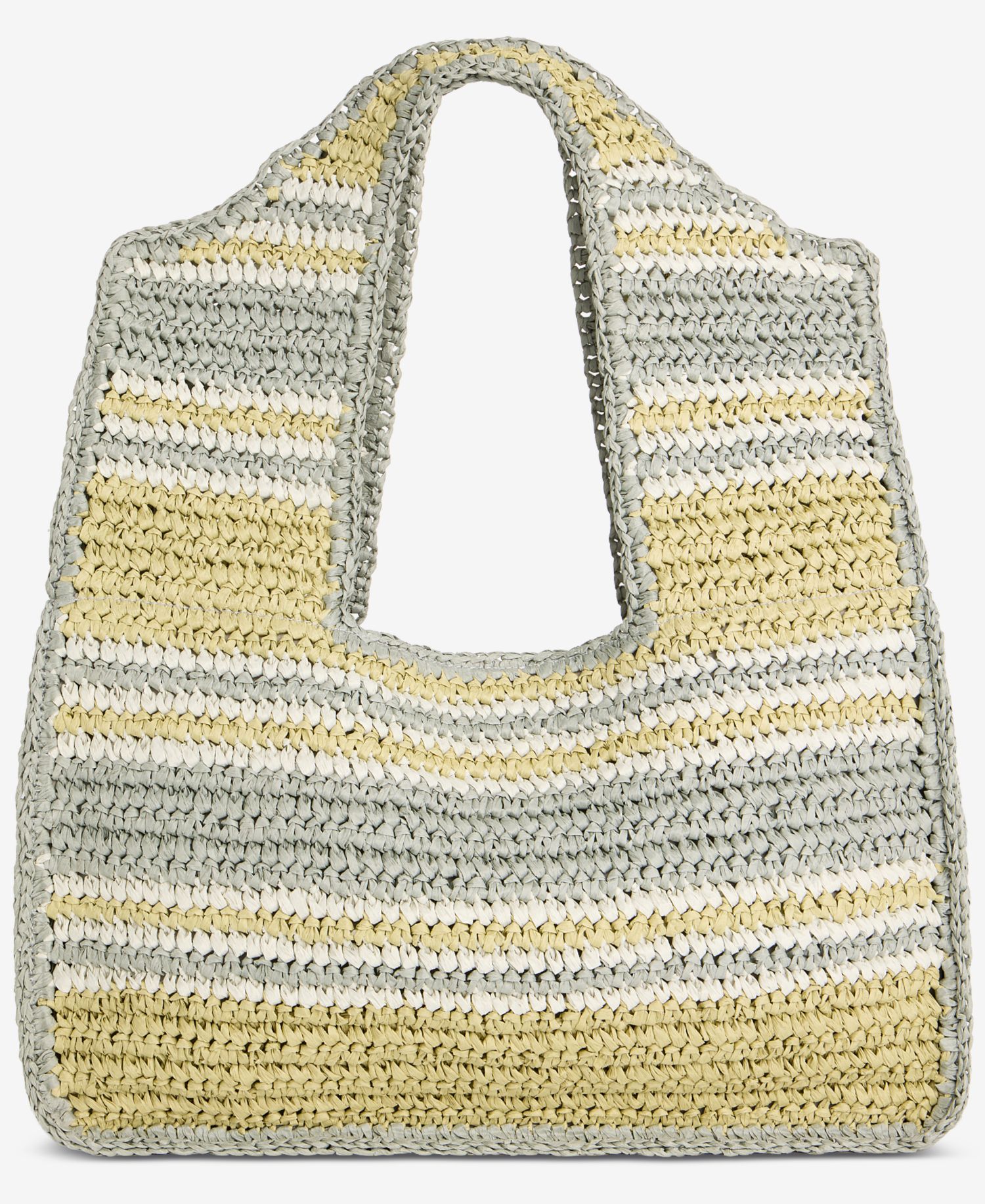Marled Cut Out Straw Tote