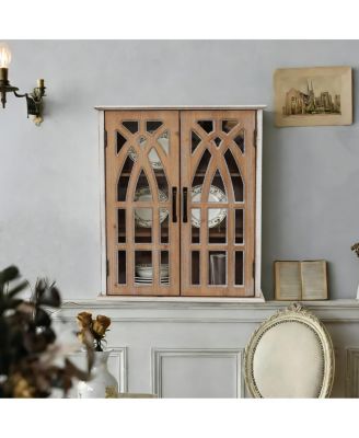 Rustic Farmhouse Wall Cabinet with Cutout Doors