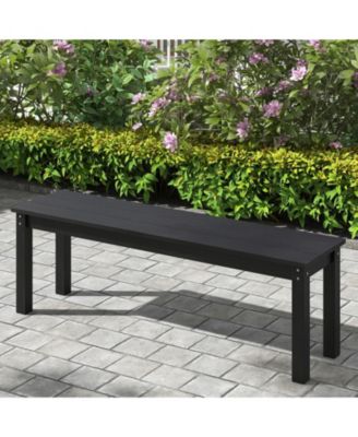 55in HDPE Outdoor Bench for 2-3 People Weatherproof Backless Patio Garden Bench
